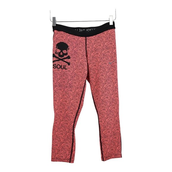 Nike Dri Fit Soul Cycle Womens Pink Printed Relay Capri Leggings Size Small - Picture 2 of 8